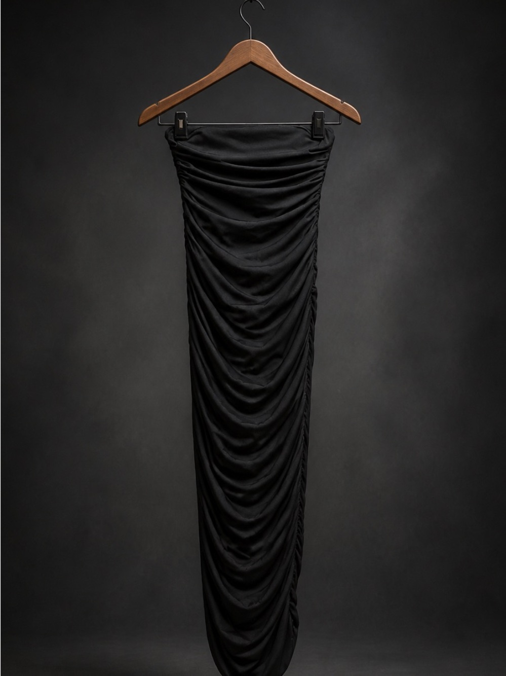 Oh Polly Black Strapless Ruched Maxi Dress - Picture 2 of 4